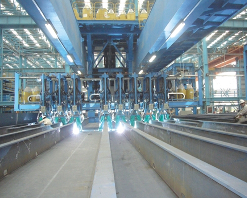 Flat section assembly welding production line